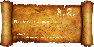 Miskov Rozmarin névjegykártya